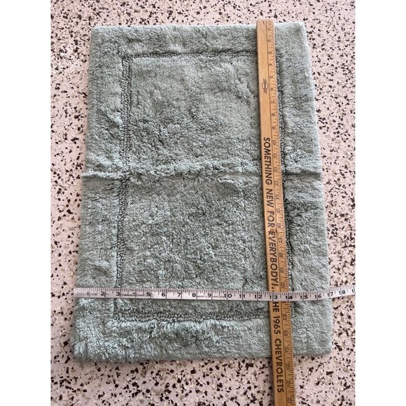 Kohl's Pure Cotton Bath Rug 17" x 24" Toilet Lid Cover Rectangle Green Soft NEW - Picture 4 of 5